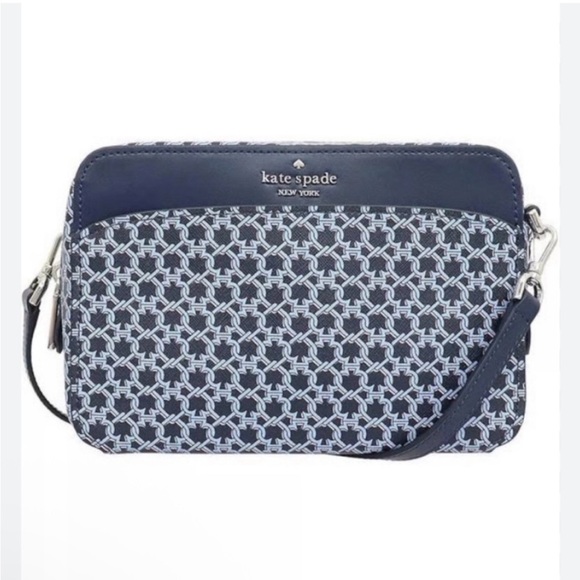 kate spade Handbags - Kate Spade Navy and Light Blue Crossbody Camera Bag